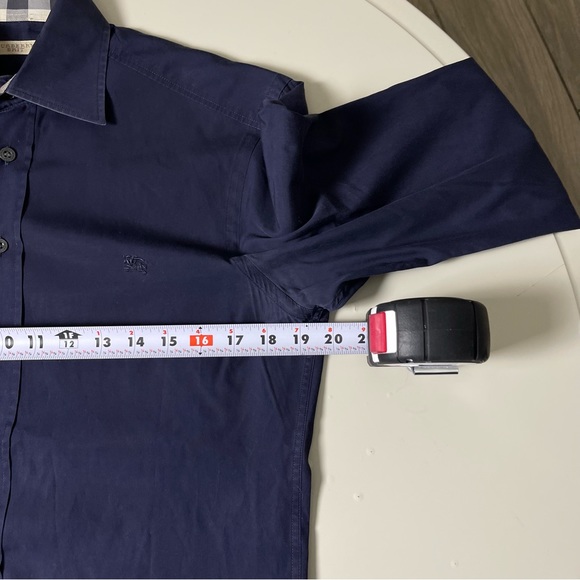 Burberry Brit Shirt Men Small Black Nova Check Button Up Classic Fit Logo - Picture 7 of 8